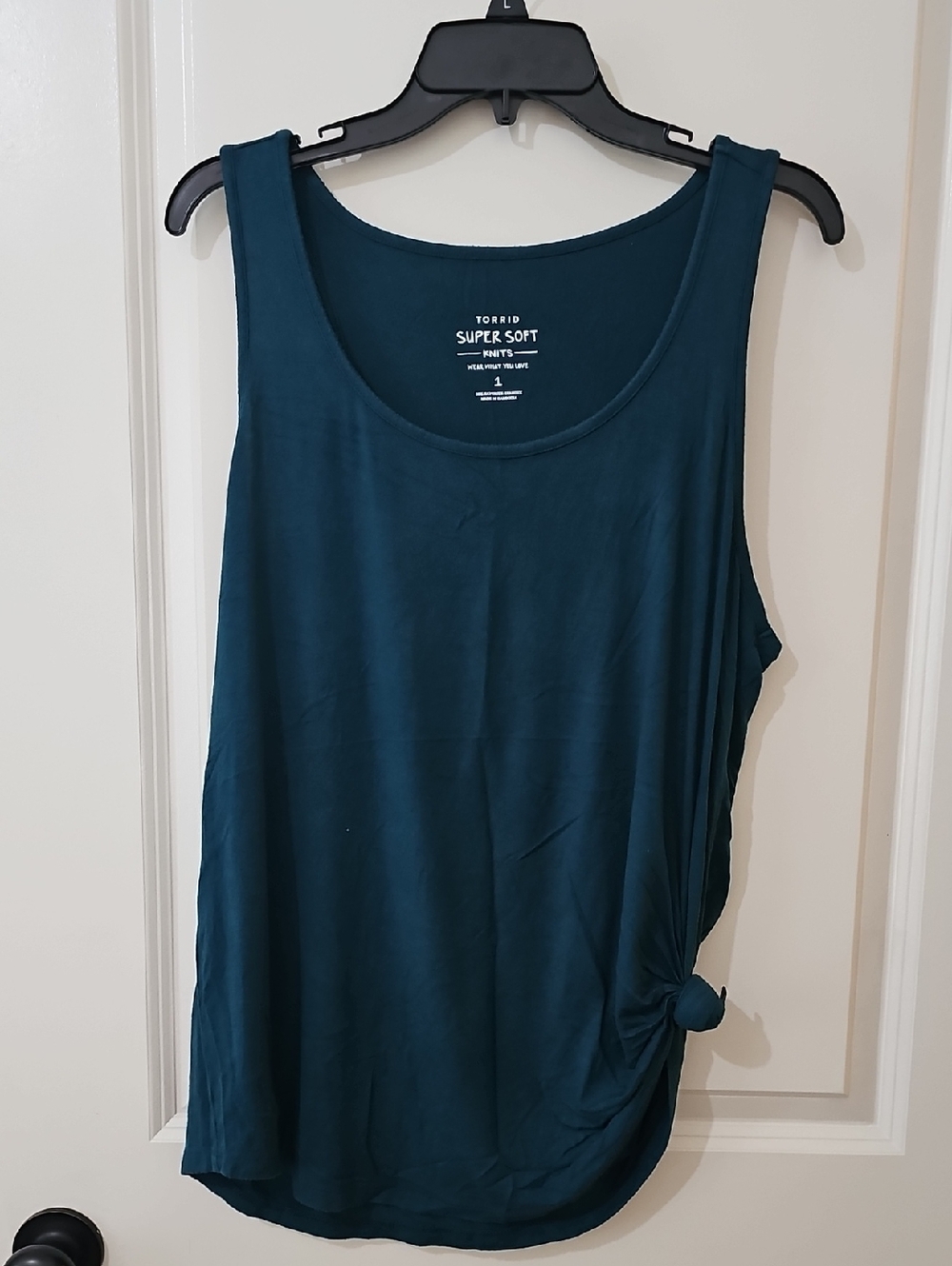 Torrid Teal Knot-Detail Scoop Neck Tank